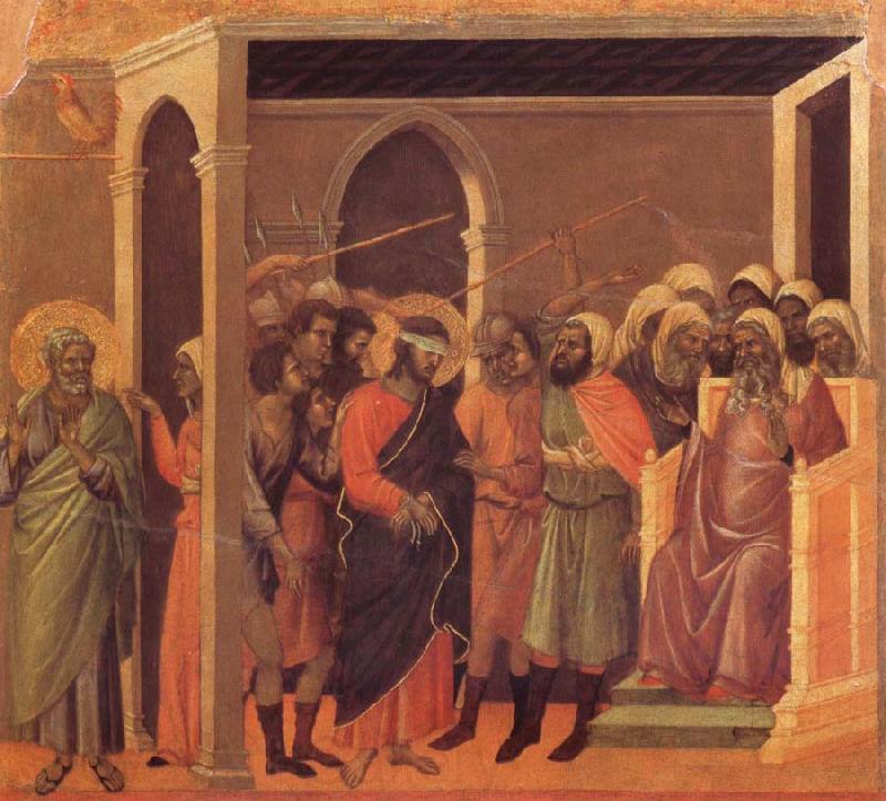 Duccio di Buoninsegna The third verloochening of Christ Norge oil painting art